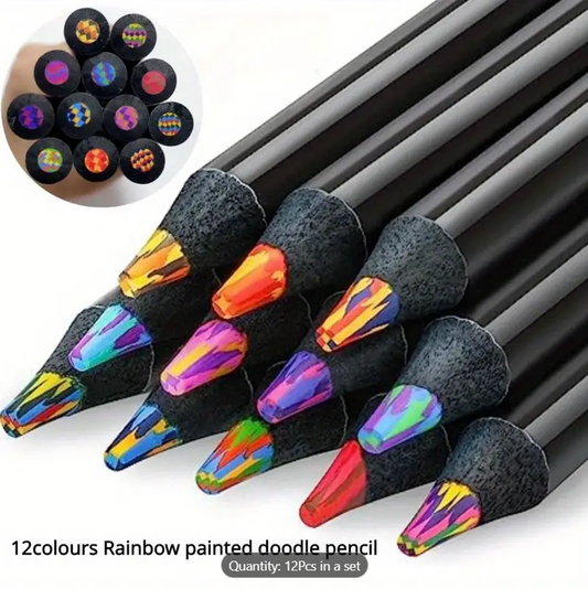 12pcs Rainbow Gradient Magic Pencils